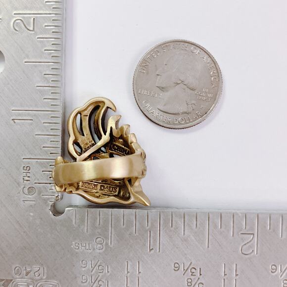 Signed Heidi Daus Bird of Paradise Figural Ring Colorful Swarovski Y2K Size 7 - Picture 11 of 12